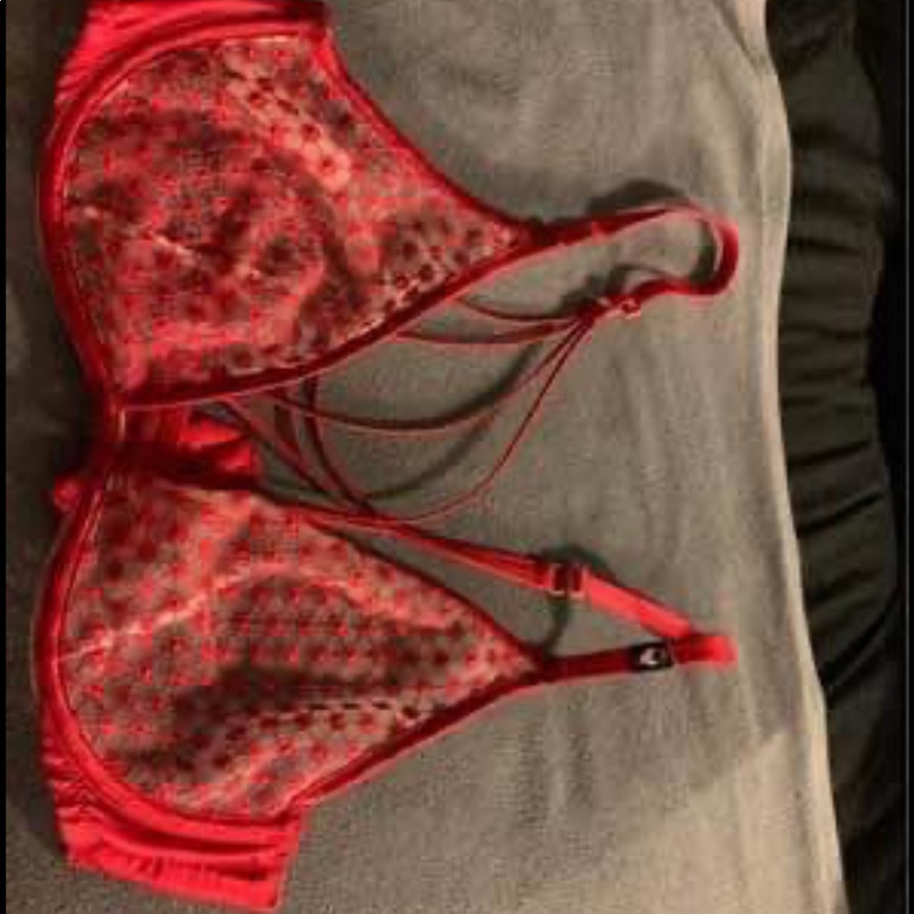 Red lace VictoriaSecret bra